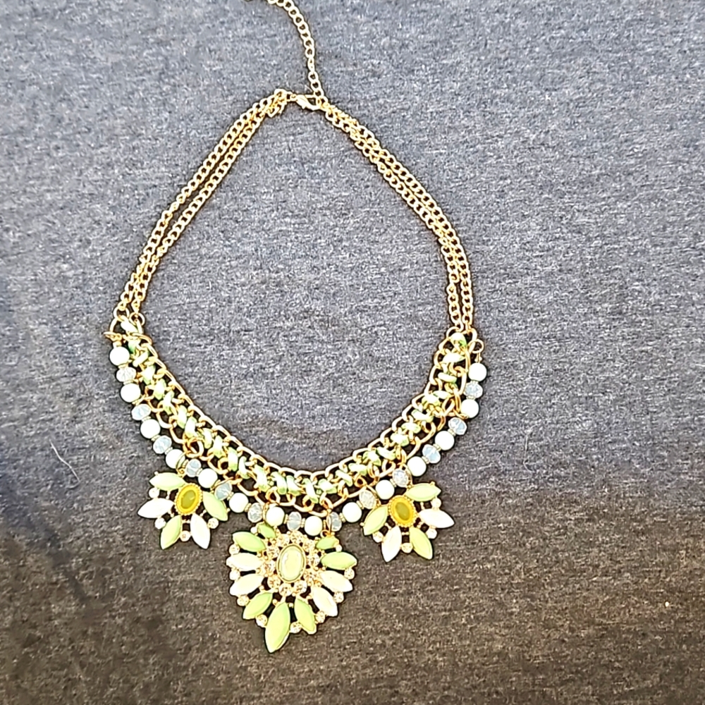 Napier Multi Stone Rhinestine Statement Piece Gol… - image 2